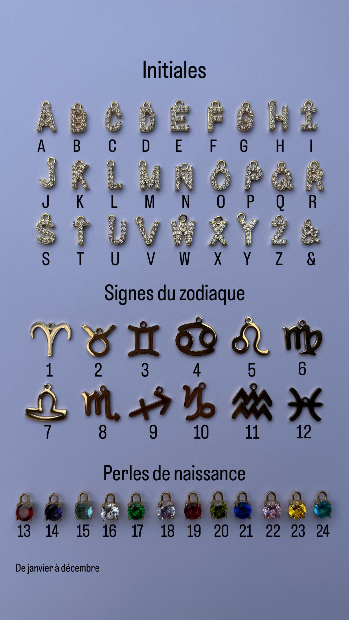 Collier charms à personnaliser - Or