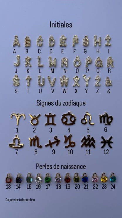Collier charms à personnaliser - Or