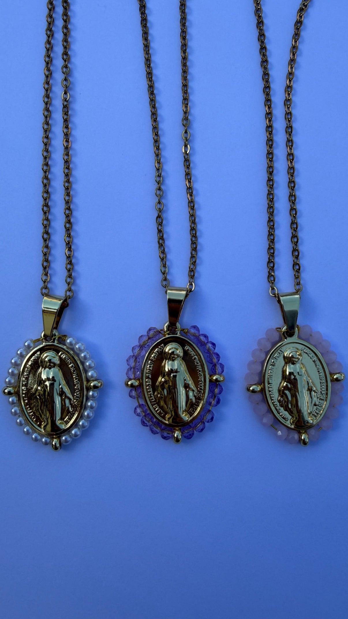Collier médaille perlé - Or
